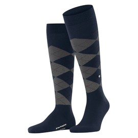 Burlington Men's Edinburgh M KH Wool Long Patterned 1 Pair Knee-High Socks, Blue (Marine 6123) new - eco-friendly, 6.5-11