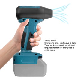 Jet Dry Blower, 130,000 RPM, Powerful Wireless Electric Air Atomiser with 4 Speeds and Nozzle, Mini Jet Blower, Compatible with BAT622 BAT609