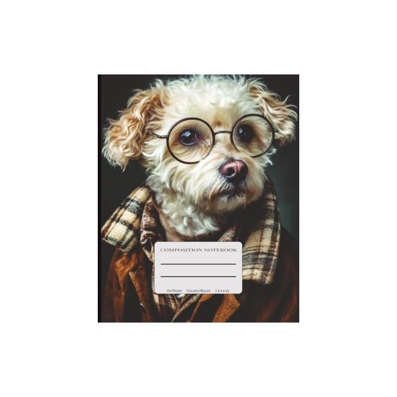Professor Bichon Composition Notebook: Bichon in Professional Costume - notebook