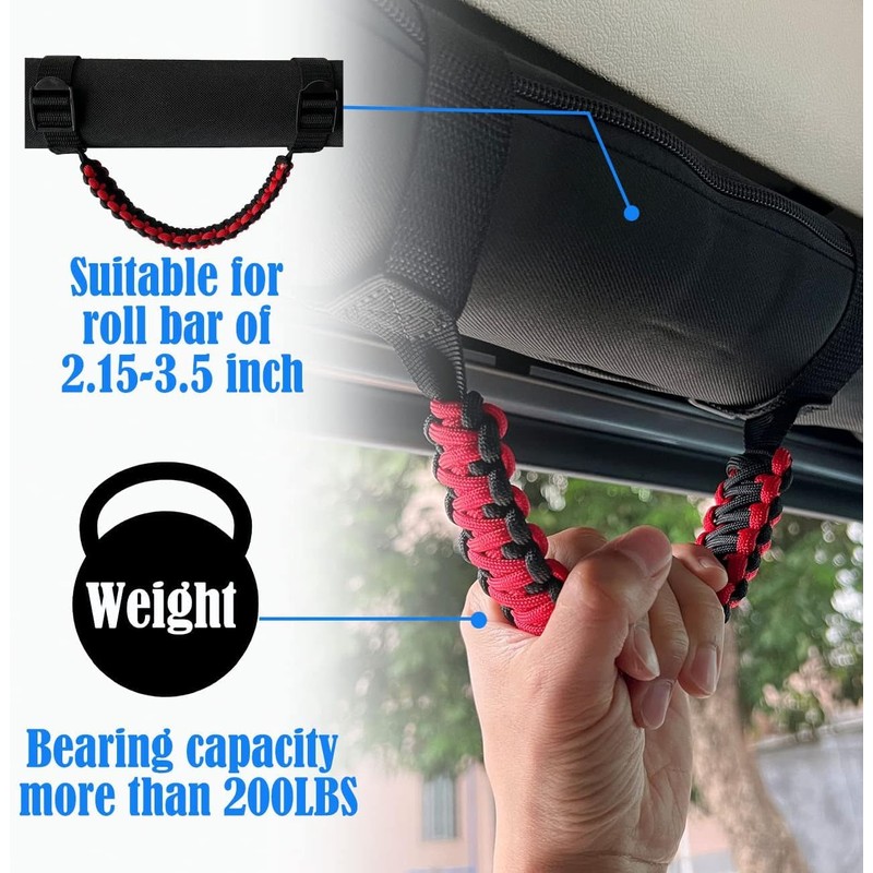ROMASO Roll Bar Grab Handles for Jeep Wrangler YJ TJ