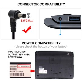 65W 45W 5.5x2.5mm Laptop Charger Replacement for Asus VivoBook Q551L U56E PA-1650-78 PA-1700-02 ADP-65DW B ADP-45BW B X555L X551M X53U X550C Q551L Q301L K53E K55A S500C S400C A53E R554L TP500L F555L