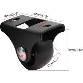 Luomorgo 12 Pack 1" Caster Wheels Rigid Fixed Non Swivel Casters with Metal Top Plate Hard Plastic Wheels for Furniture, Black