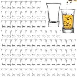 SUN GKOTTA 100 pcs 1.5OZ Heavy Shot Glasses Bulk,For Bar,Wedding and Party