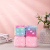 Heart Embroidered Baby Pink Fuzzy Plush Dice - 3-Inch Decorative