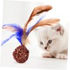 BESPORTBLE 4pcs Interactive Cat Rattan Balls with Bells Durable Weave