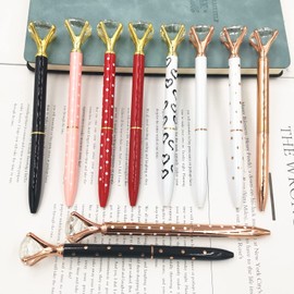 DUGYIRS Pack of 10 Crystal Diamond Ballpoint Pens Metal Ballpoint Pen for Women Colleagues Children Girls Gifts