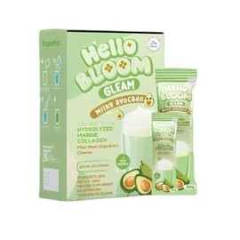 Hello Bloom GLEAM Collagen Mix Drinks by Kiray Celis, 10 sachets x 18g (180g, Milky Avocado)