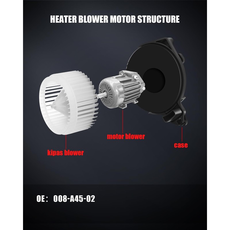 AC Heater Blower Motor Fan for 008-A45-02 (12V)