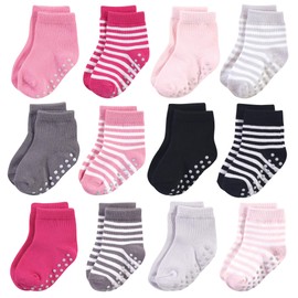 Touched by Nature Baby Organic Cotton Socks with Non-Skid Gripper for Fall Resistance