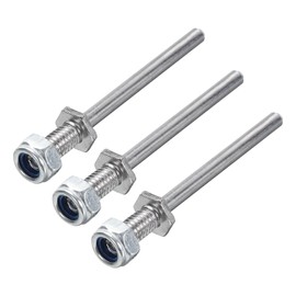 MECCANIXITY Pack of 3 Landing Gear Steel Axle 5/32 Inch Dia 2.4 Inch Length M6 Wheel Drive Shaft with Nuts for RC Airplane
