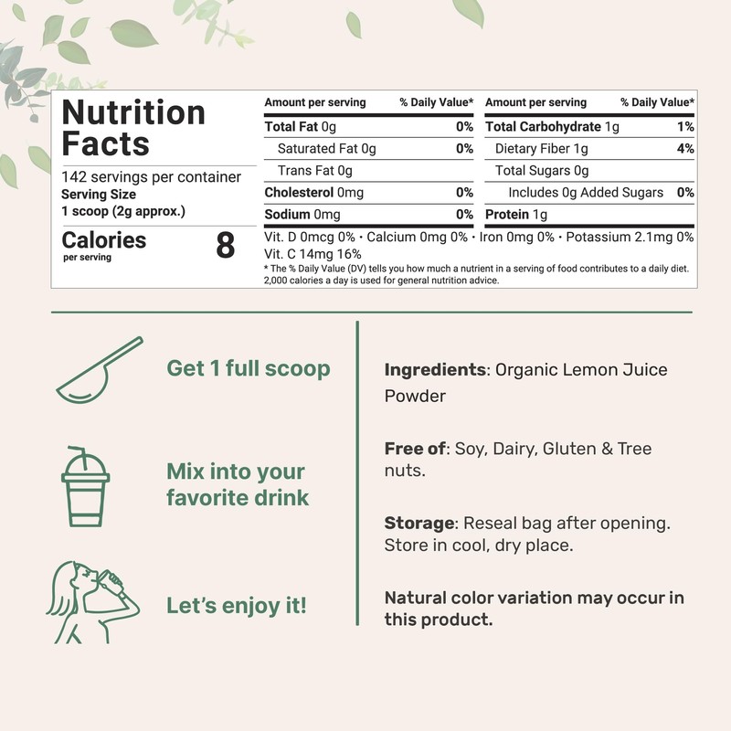 Micro Ingredients Organic Lemon Juice powder, 10 Ounce | 100%