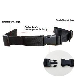 YUTOU Pack of 2 Nylon Chest Strap with Buckle Backpack Strap Durable Chest Strap Satch Replacement Buckle Lap Strap Chest Strap for Backpack for Jogging and Hiking Outside (Black)