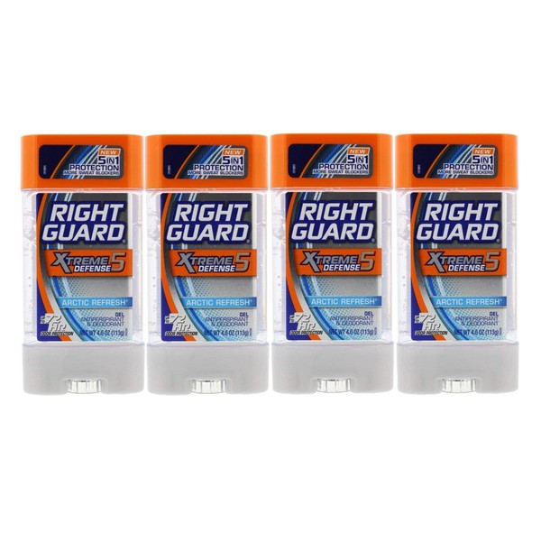 Right Guard Total Defense 5 Power Gel, Antiperspirant and Deodorant, Artic Refresh 4 Ounce 4 PK