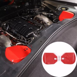 carmotion88 ABS Red Car Rear Strut Tower Top Cover Styling Trim For Corvette C8 2020-2024