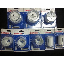 8pc LENOX WOOD & METAL HOLE SAW SET 1-1/4" TO 2-1/2" ELECTRICIANS TYPE CUTTERS