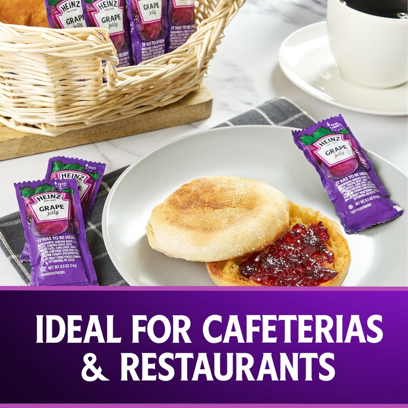 Heinz Grape Jelly Single Serve Packet (0.5 oz Packets, Pack
