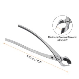 HARFINGTON Bonsai Concave Cutter 8.3 Inch 210mm Bonsai Tool Branch Cutter Gardening Shears Scissors Concave Pruner for Branch Cutting, Silver