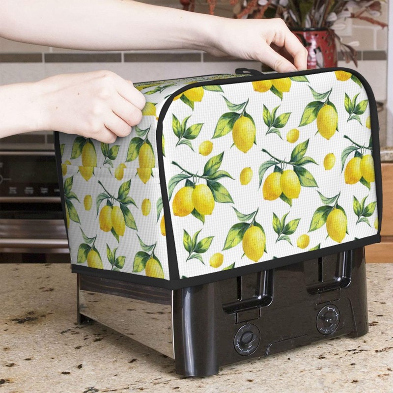 Fruits Yellow Lemon Toaster Cover 2 Slice Bread Maker Cover