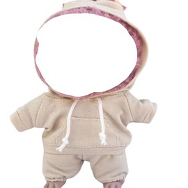 AXLUCE Love Love Clothes Hoodie Pants Plush Clothing (Light Beige)