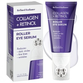 Refined Radiance Collagen & Retinol Eye Roller – Dermatologist Tested, Anti-Aging, Korean Skin Care – Reduces Fine Lines, Firms Under Eyes, Improves Tone – Vegan Clean Beauty Formula – 1.0 FL. Oz