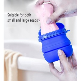 2PCS Travel Soap Case, Leak Proof Silicone Travel Soap Container Versatile Foldable Portable Soap Box for Traveling, Bathroom, Gym, Camping, Hiking, Outdoor