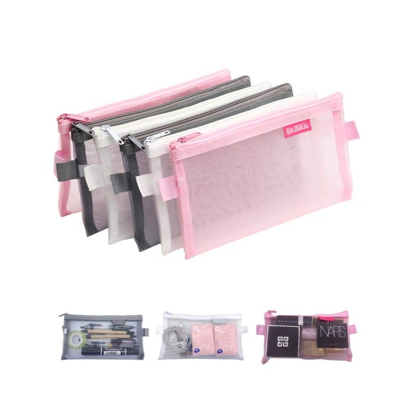 Derbway Pack of 6 Pencil Cases, Three Colours, Large Capacity