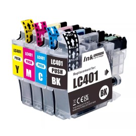 Unbranded/Generic LC401 Ink Cartridge Compatible with Brother MFC-J1010DW MFC-J1012DW MFC-J1170DW - 4 Pack