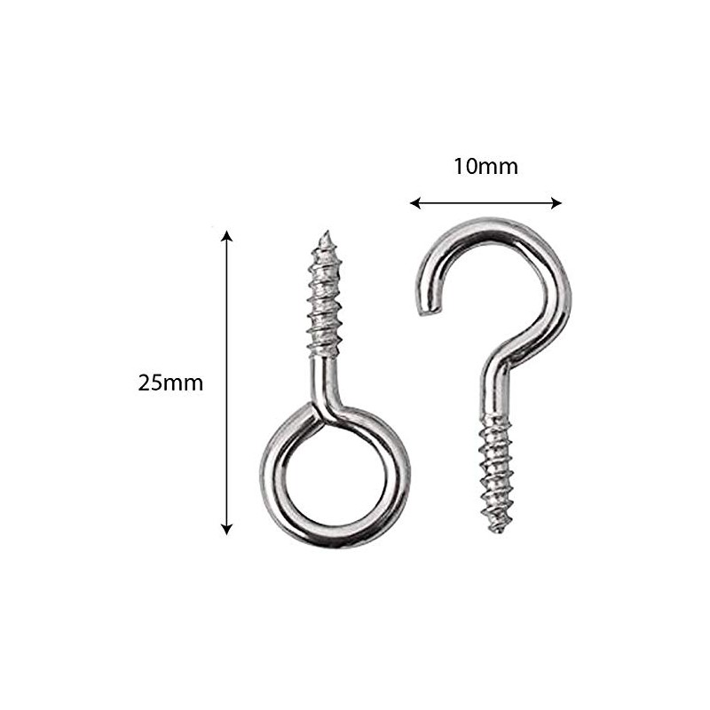The Bead Shop 25mm Curtain Wire Hook and Eyes -