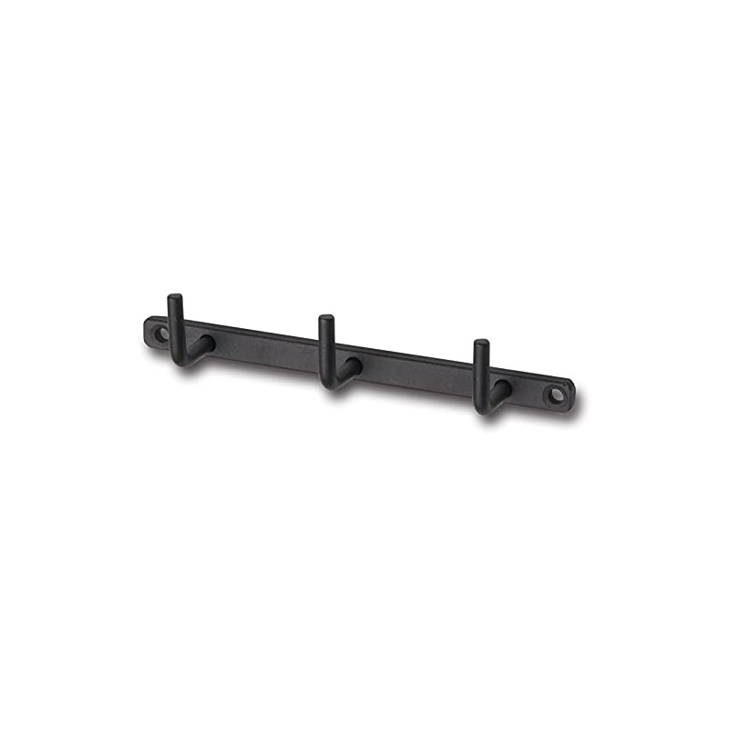 Posh Living 63135 Iron Wall Hooks, 3 Rows, Black