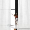 Melodieux White Linenlook Curtains Eyelet for Bedroom Living Room, 66