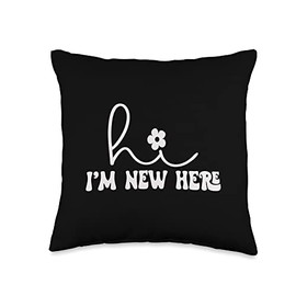Hi I'm New Here Ice Breaker TShirt for Girls and Women Throw Pillow