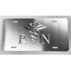 Engraved Silver On Silver RN Nurse Car Tag Diamond Etched