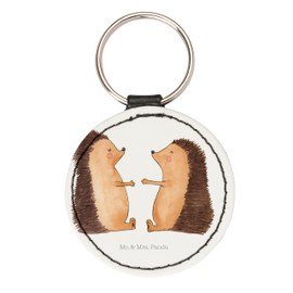 Mr. & Mrs. Panda Round Keyring Hedgehog Love, White