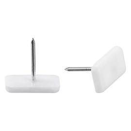 sourcing map Furniture Feet Nail Plastic Glide Nails Square Chair Table Leg Protector Pads 19mm x 10mm White 20pcs