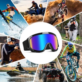 Jeemeele Motorcycle Goggles, 2-Pack Dirt Bike Goggles ATV Motocross Goggles Riding Ski Goggles Helmet Goggles UV400 Dustproof (Clear+Smoke)