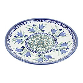 Blue Rose Polish Pottery Blue Tulip Dessert Plate