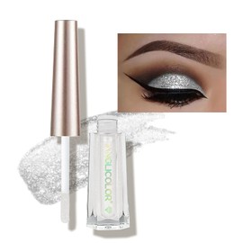 Diamond Glitter Liquid Eyeshadow & Eyeliner Pen, Starry Sequins Mermaid Eye Shadow, Crease Resistant, Long Lasting and Pigmented Sparkling & Shimmer Eyes Makeup(#14 Pearl White)