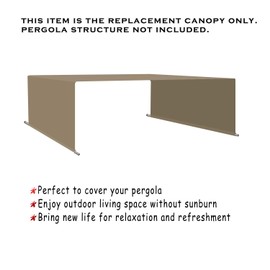 Alion Home Waterproof Pergola Covers - Pergola Replacement Canopy - Universal Replacement Canopy for Pergola (14' L x 10' W, Muddy Water)