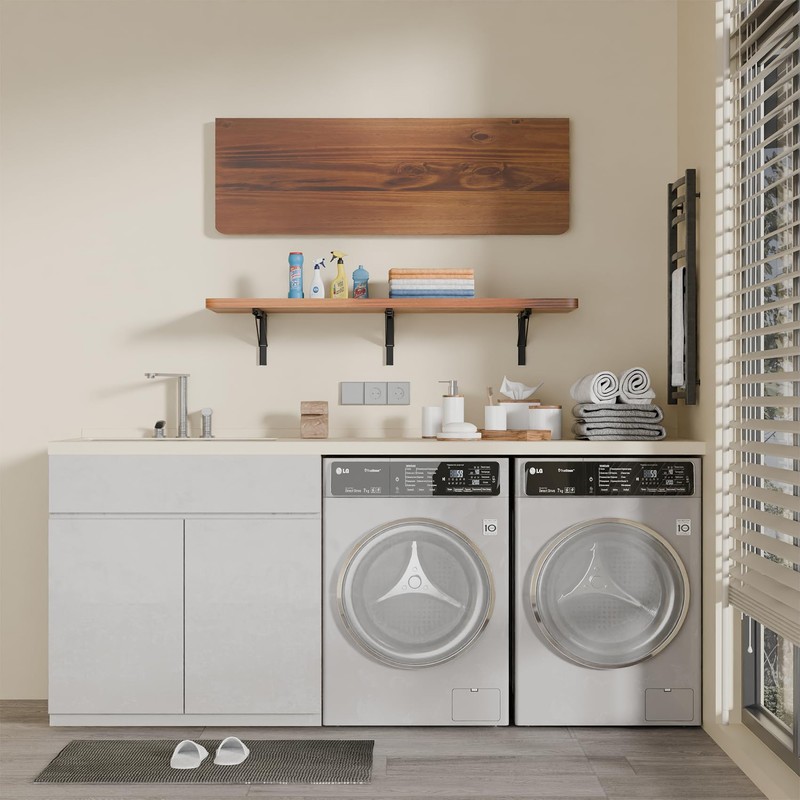 IAE Wall Mounted Folding Table with Pine Wood,48" x 16"