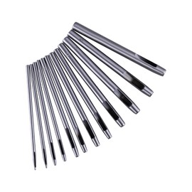 12 Piece Punch Set Punching Tool Set 0.5-6 mm Round Steel Hollow Punch Set Punch Set for Leather, PVC, Fabric, Canvas, Watch Strap Canvas Eyelet Paper Plastic