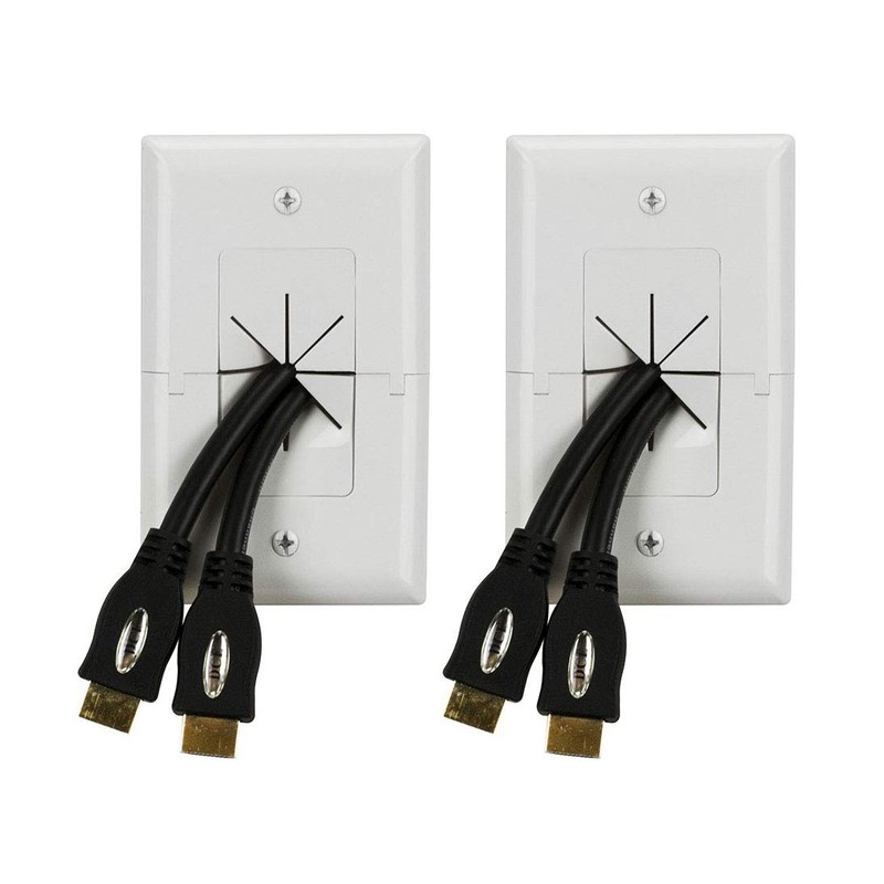 DataComm Electronics 45-0017-BK-2 (2 Pack) Split Style TV Plate with