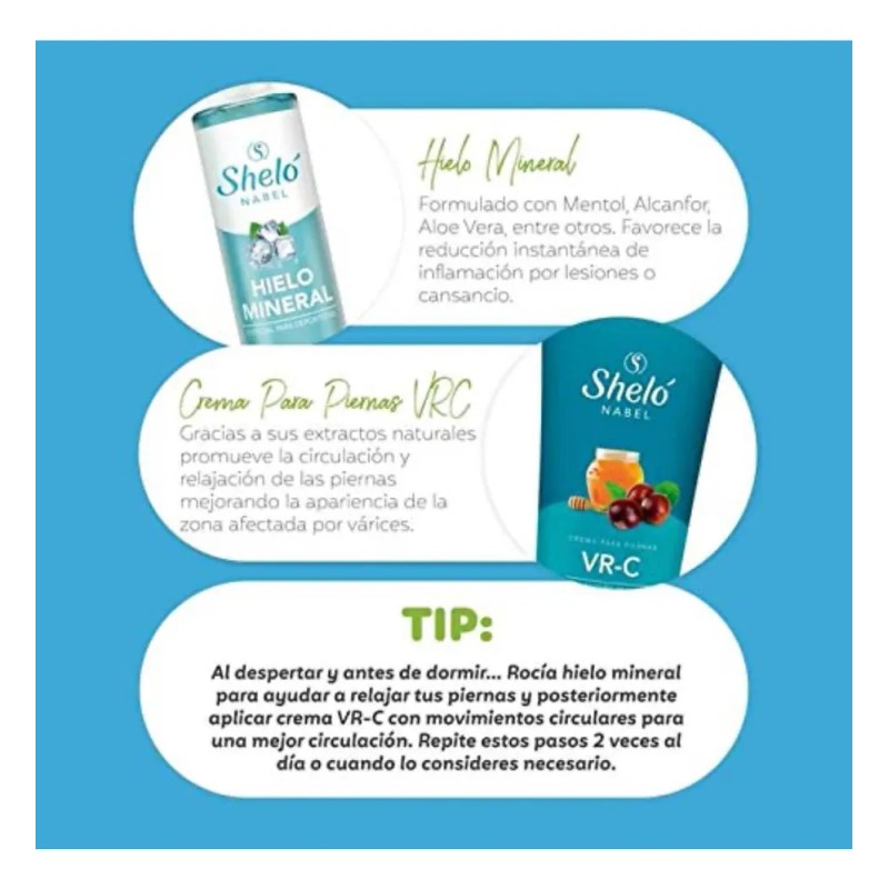 Kit Anti-varices. Crema Vr-c Y Hielo Mineral De Shelo Nabel