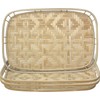 Set of 4 pcs Rectangular Bamboo Wicker Serving Trays with
