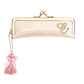 [Cyalel Yahata] Charail Yahata Initial Embroidered Purse Seal Case Pink Real Seal Bank Stamp Ladies' Cute, Stylish, 0.41 inch (10.5 mm), 0.5 inch (12 mm), 13.5 mm with Vermilion Flesh Gift, Made in