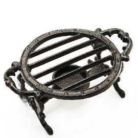 Sungmor Heavy Duty Cast Iron Teapot Dish Warmer Stable Holder for Tealight Stand | Tealight Warmer Decorative Stove for Villa Yard Balcony-Round