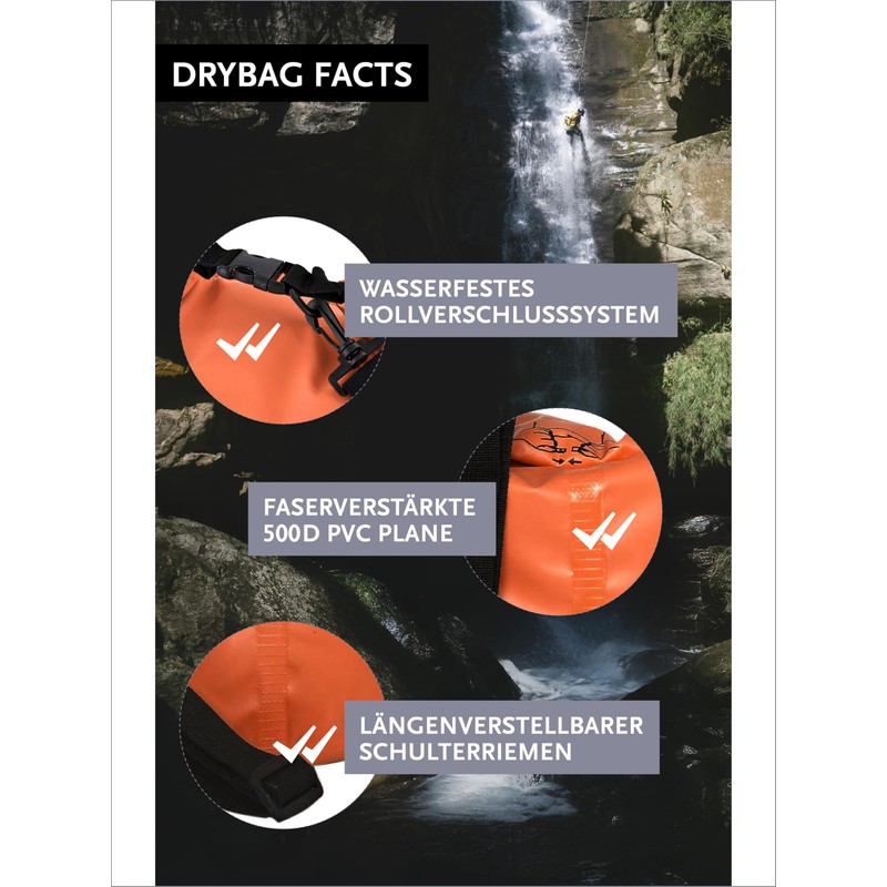 DonDon Dry Bag Waterproof Bag 2L, 5L, 10L, 15L, 20L,