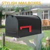 BlissBoard Large Black Galvanized Steel Mailbox 22 x 10.7 x
