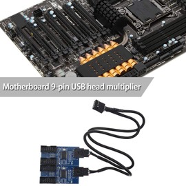 Create idea Motherboard 9 Pin USB Header Multiplier USB 2.0 1 Male to 4 Port Female Splitter Adapter Extension Cable Hub Board 30cm Wire