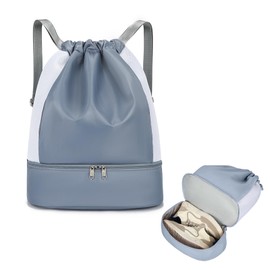 Happykau Pool Bag, Girls, Boys, Elementary School Students, Knapsack, Swimming Bag, Waterproof, Lightweight, Outdoor, Separating Wet/Dry Capacity, Drawstring Bag, Backpack, Sports Bag, Unisex