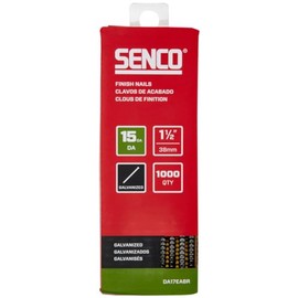 SENCO DA17EABR 34 Degree Collated Finish Nails, 15 Gauge, 1-1/2 Inch Length, Galvanized 1,000 Count Pack